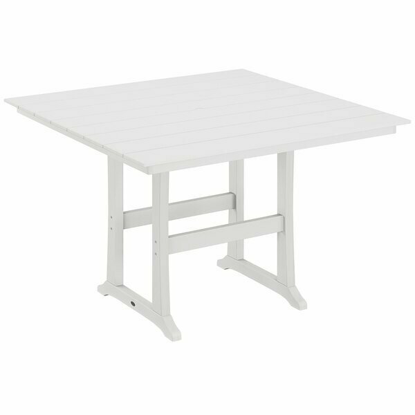 Polywood Farmhouse Trestle 59'' White Bar Height Table 633PLB85T1WH